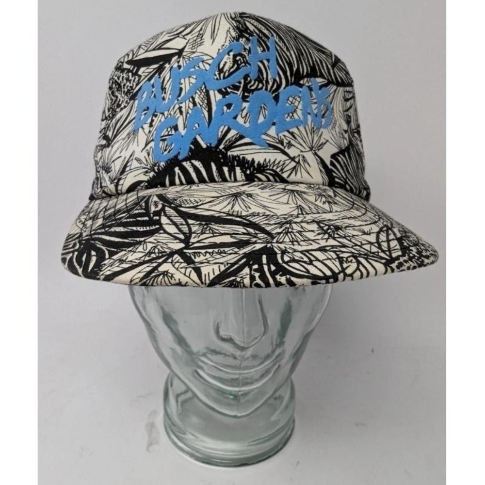 Vintage Busch Gardens Hat Cap Snap Back Tropical Graphic Mens USA 90s